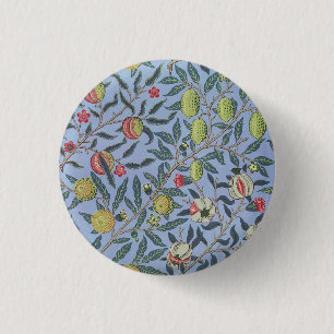 Badge Rond 2,50 Cm William Morris Fruit grenade bleu ornement
