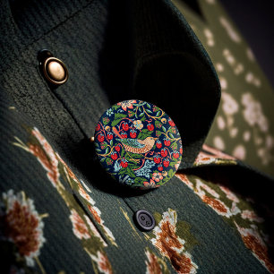 Badge Rond 2,50 Cm William Morris Strawberry Thief