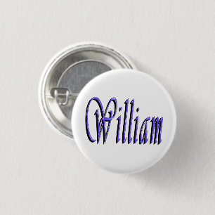 Badge Rond 2,50 Cm William Nom Dans Blue Sparkle,