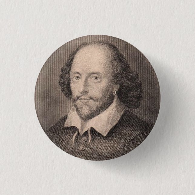 Badge Rond 2,50 Cm William Shakespeare (Devant)