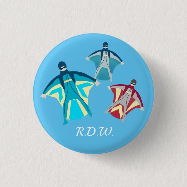Badge Rond 2,50 Cm Wingsuit Skydiving (Devant)