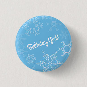 Badge Rond 2,50 Cm Winter Onederland Flocon de neige 1er fête d'anniv