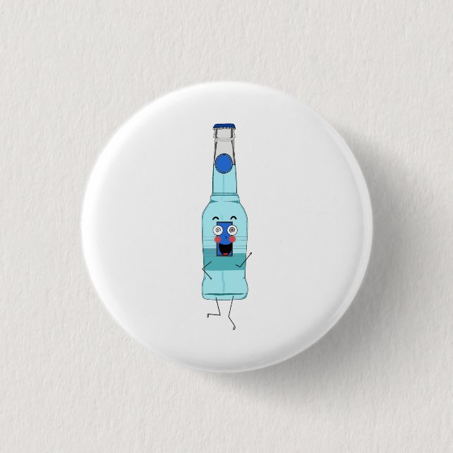 Badge Rond 2,50 Cm WKD Bleu, boisson, mignon (Devant)
