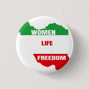 Badge Rond 2,50 Cm Women Life Freedom Support Femmes d'Iran