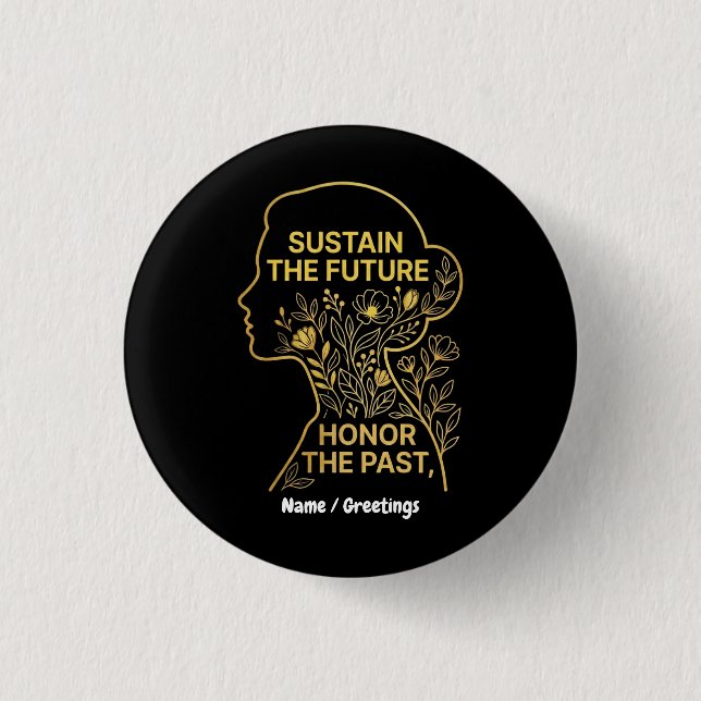 Badge Rond 2,50 Cm Women's History Month Eco-Feminist Sustain Future (Devant)