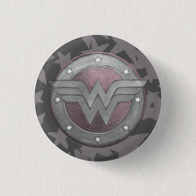 Badge Rond 2,50 Cm Wonder Woman Shield Motif (Devant)