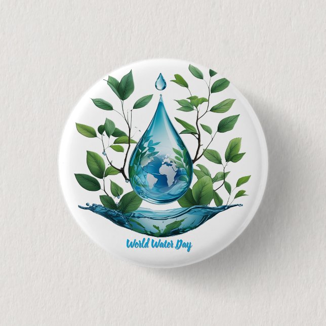 Badge Rond 2,50 Cm World Water Day (Devant)