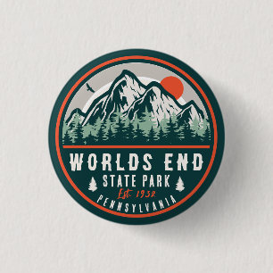 Badge Rond 2,50 Cm Worlds End State Park Pennsylvania Retro Sunset