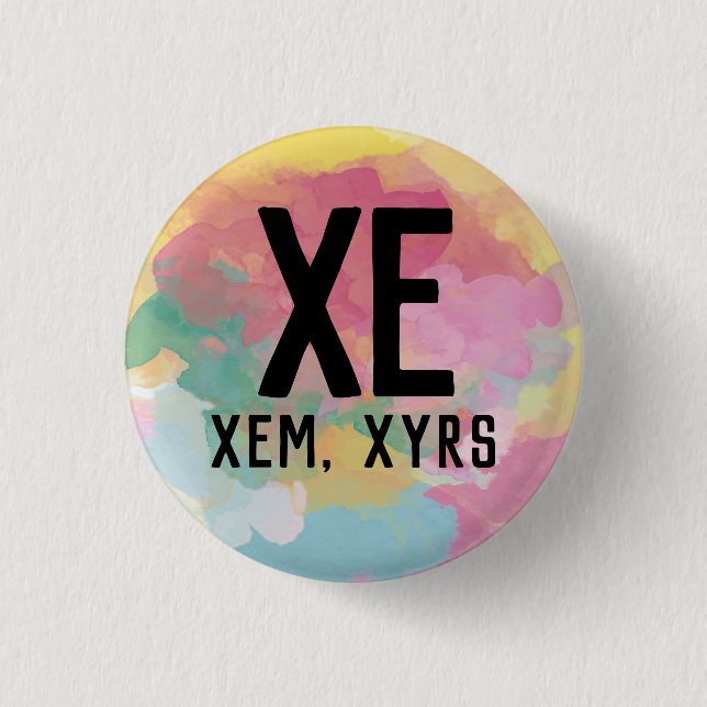Badge Rond 2,50 Cm Xe Xem Xyrs Pronouns Button (Devant)