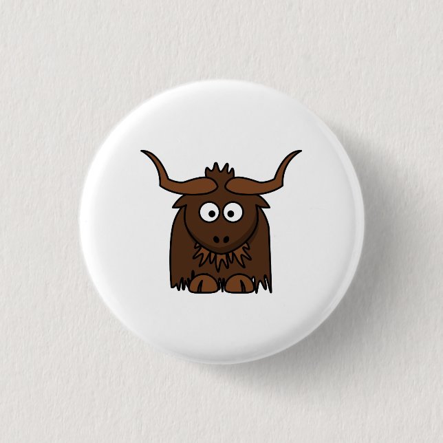 Badge Rond 2,50 Cm Yaks mignons de bande dessinée (Devant)