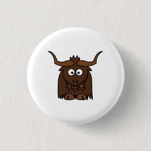 Badge Rond 2,50 Cm Yaks mignons de bande dessinée