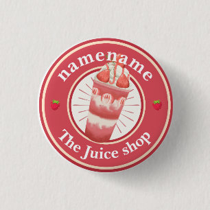 Badge Rond 2,50 Cm Yaourt froid Smoothies fruits magasin de jus nom d