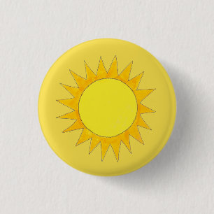 Badge Rond 2,50 Cm Yellow Summer Sunshine Beach Rays Sunny Day Sun