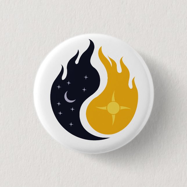 Badge Rond 2,50 Cm yin et yang (Devant)