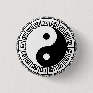 Badge Rond 2,50 Cm Yin Yang petit, 1 bouton rond de pouce de ¼