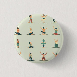 Badge Rond 2,50 Cm Yoga, pilates, sur le thème