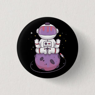 Badge Rond 2,50 Cm Yoga spatial