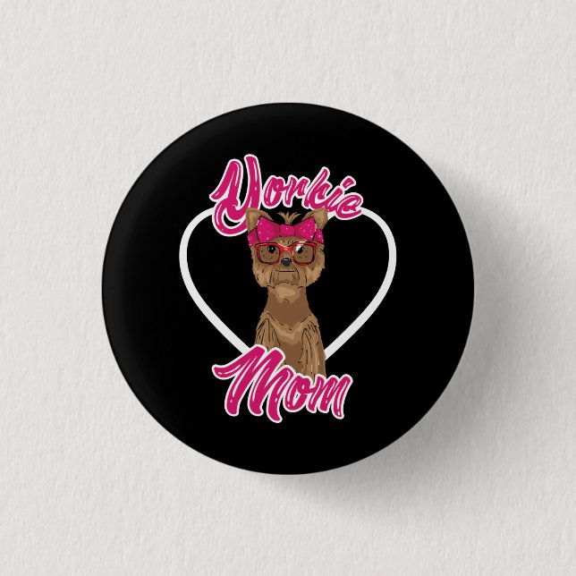 Badge Rond 2,50 Cm Yorki Maman (Devant)
