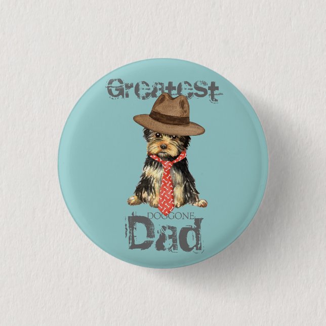 Badge Rond 2,50 Cm Yorkie papa (Devant)