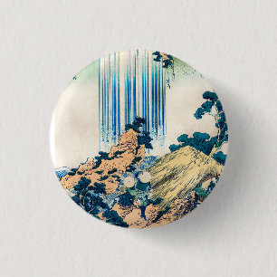 Badge Rond 2,50 Cm Yoro Cascade Mino Province par Katsushika Hokusai
