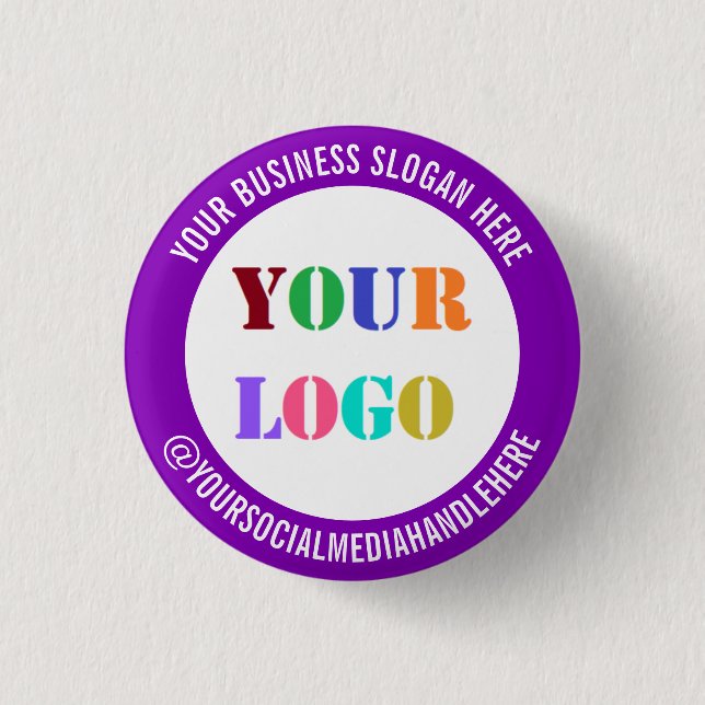 Badge Rond 2,50 Cm Your Logo Social Media Promotional Button Example (Devant)