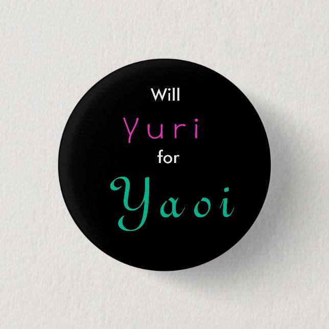 Badge Rond 2,50 Cm Yuri pour Yaoi (Devant)