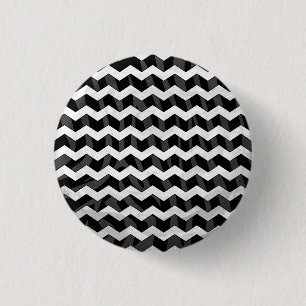 Badge Rond 2,50 Cm Zebra Black et Grey Chevron