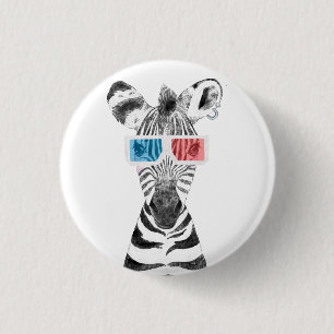 Badge Rond 2,50 Cm Zèbre Cool