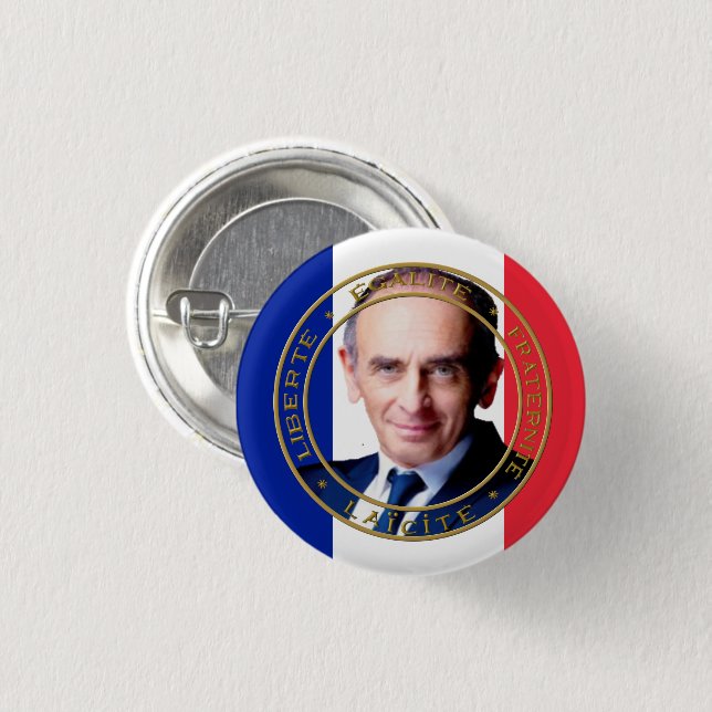 Badge Rond 2,50 Cm Zemmour président (Devant & derrière)