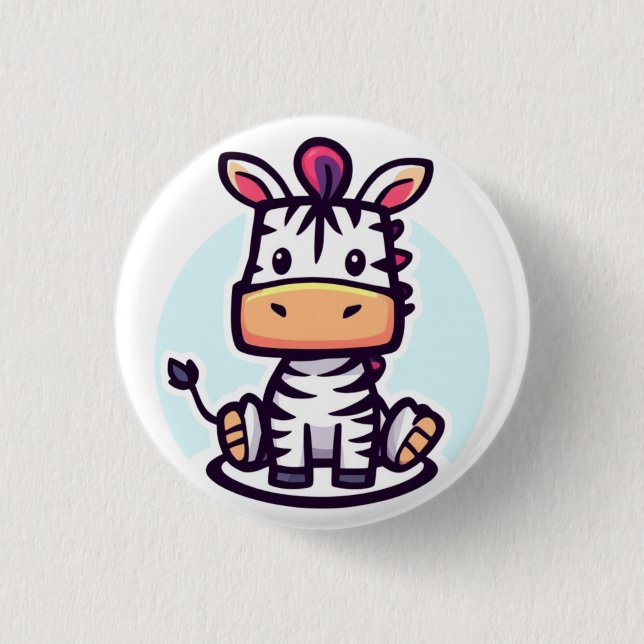 Badge Rond 2,50 Cm Zippy Zebra (Devant)
