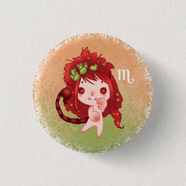Badge Rond 2,50 Cm Zodiac scorpion scorpio (Devant)