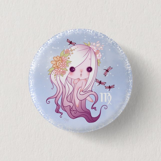 Badge Rond 2,50 Cm Zodiac vierge virgo (Devant)