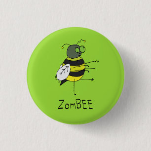 Badge Rond 2,50 Cm ZomBEE Zombie Bee Halloween Button