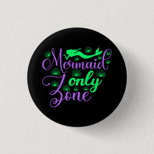 Badge Rond 2,50 Cm Zone de sirène seulement dans Neon Green et Purple