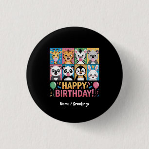 Badge Rond 2,50 Cm Zoo Animaux Faune Anniversaire Fête Zoo Jour Drôle