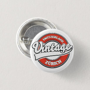 Badge Rond 2,50 Cm Zürich Switzerland vintage style logo