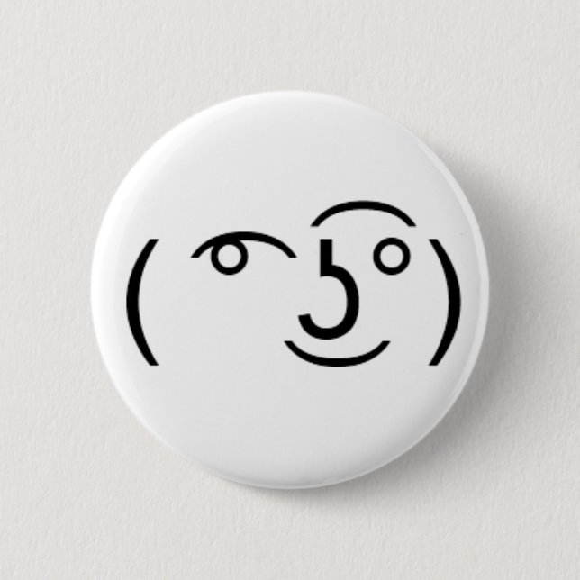 Badge Rond 5 Cm (͡°͜ʖ͡°) qui une émoticône déplaisante (Devant)