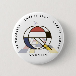 Badge Rond 5 Cm С le néoplasticisme passionnant Art Monogramme. Le