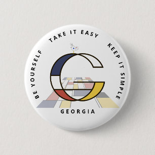 Badge Rond 5 Cm С le néoplasticisme passionnant Art Monogramme. Le