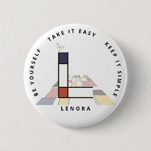 Badge Rond 5 Cm С le néoplasticisme passionnant Art Monogramme. Le