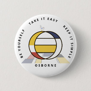 Badge Rond 5 Cm С le néoplasticisme passionnant Art Monogramme. Le
