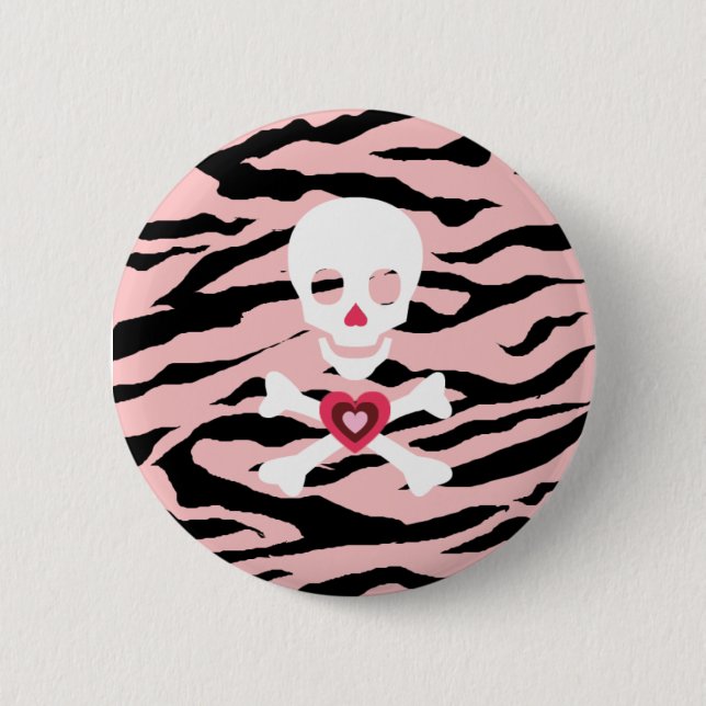 BADGE ROND 5 CM ゼブラスカル（ピンク） (Devant)