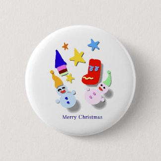 BADGE ROND 5 CM ハッピ－クリスマス
