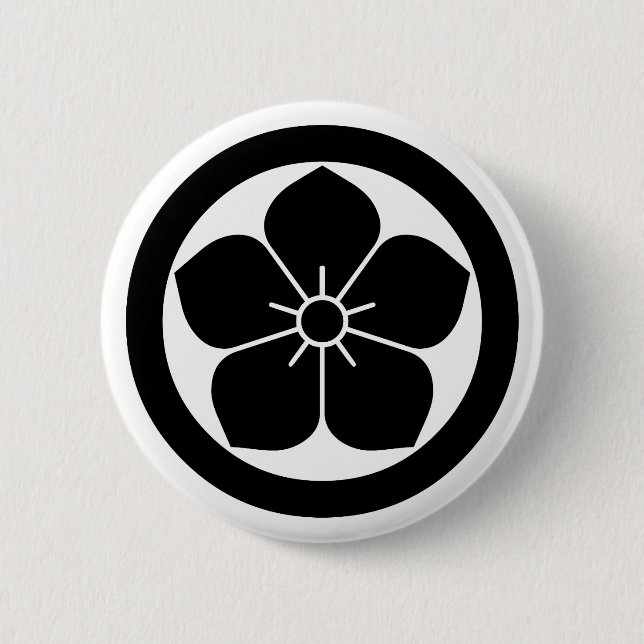 BADGE ROND 5 CM 丸 に 桔 梗 (Devant)