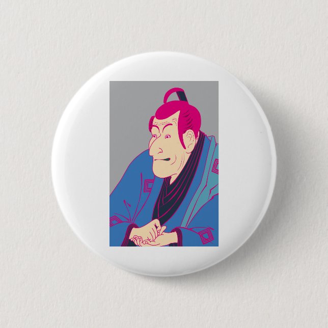 BADGE ROND 5 CM 四世市川蝦蔵の竹村定之進　カラフル (Devant)