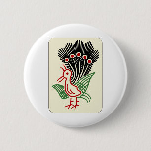 BADGE ROND 5 CM 麻 雀 牌 索 / UN DE BAMBOOS -MAHJONG TILE-