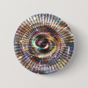 Badge Rond 5 Cm 01001010100101101 - Bouton