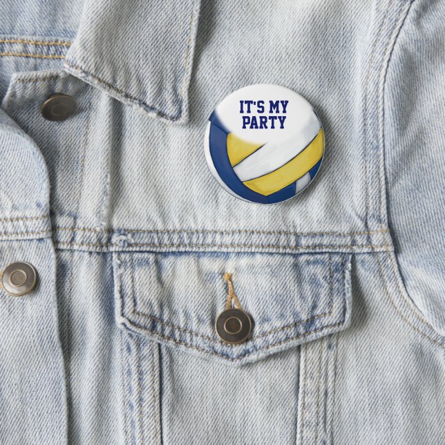 Badge Rond 5 Cm 02of12 Bouton de partie de volley-ball personnalis (En situation)