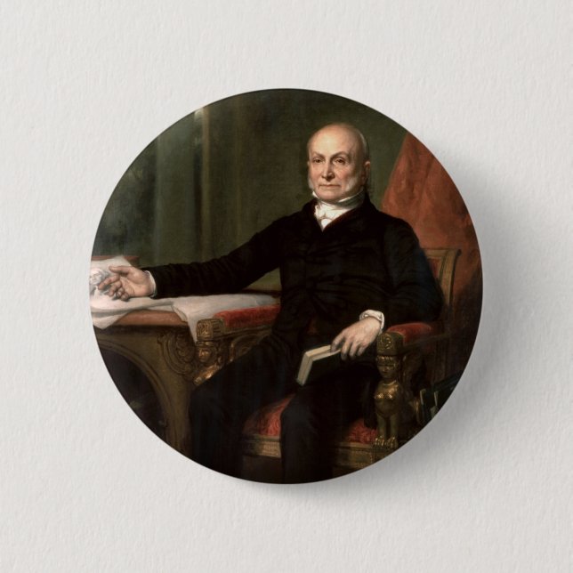 Badge Rond 5 Cm 06 John Quincy Adams (Devant)