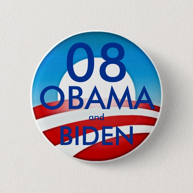 Badge Rond 5 Cm 08 OBAMA et BIDEN (Devant)